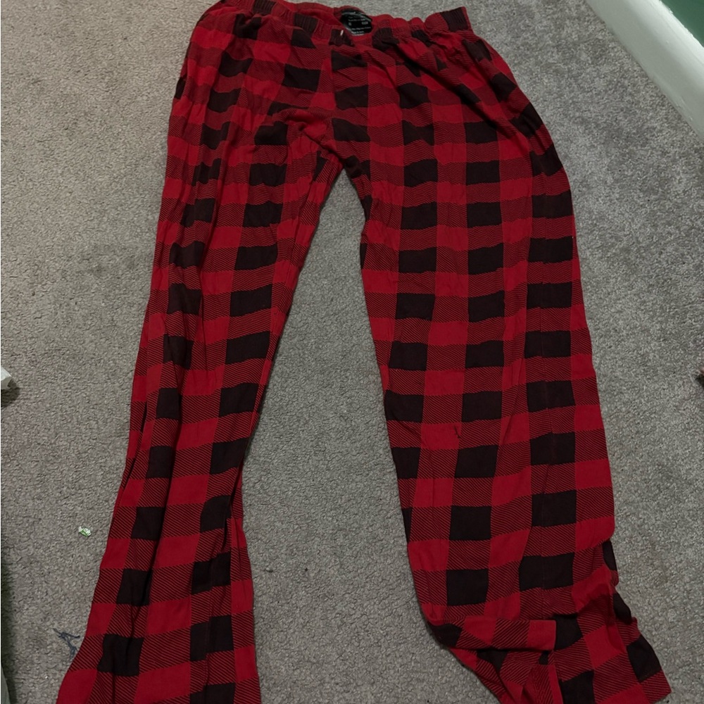 Red and Black Plaid Pajama Pants